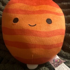 Squishmallows Orange and Red Striped Planet Plush